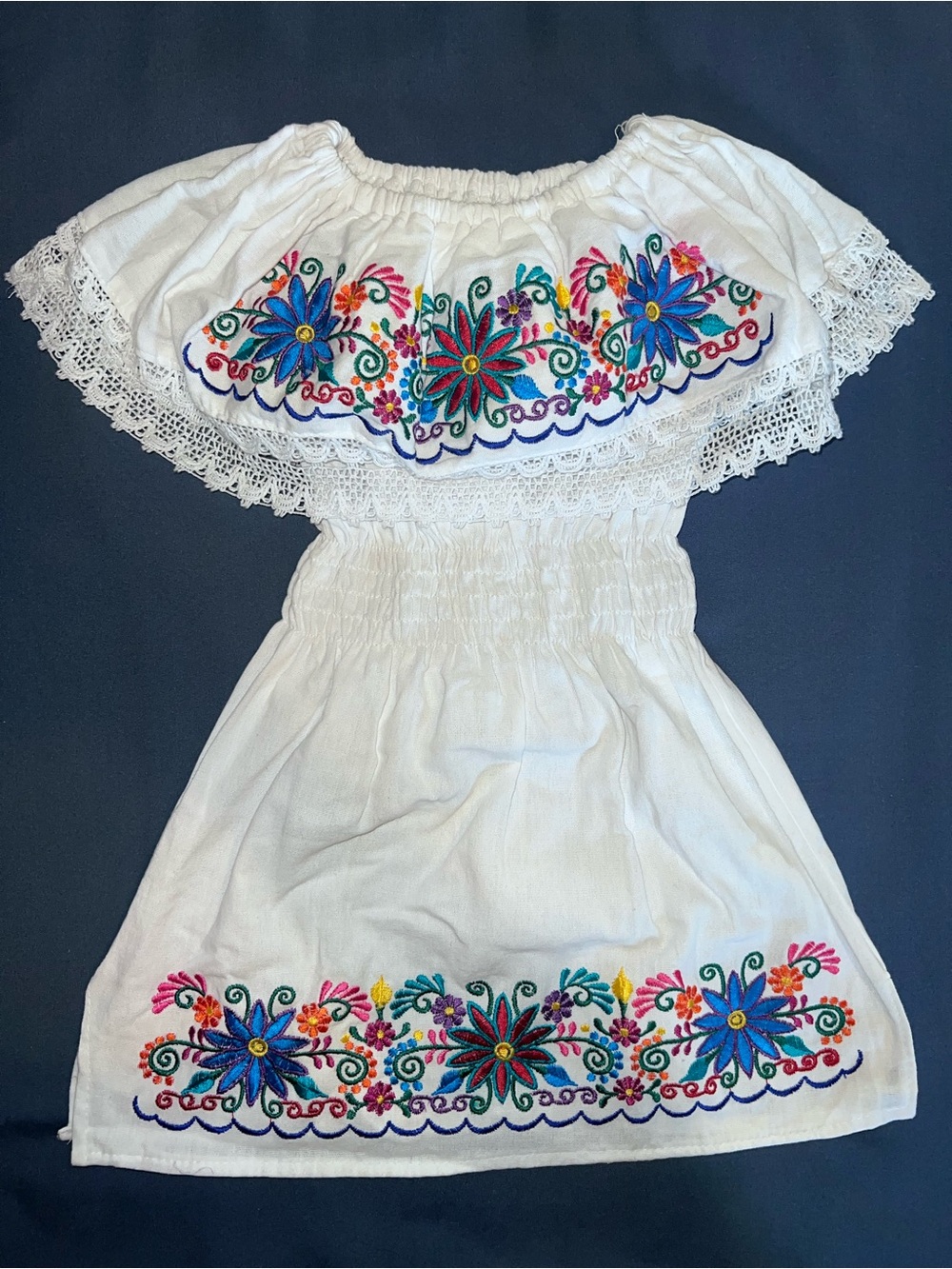 Baby colorful floral embroidery dress